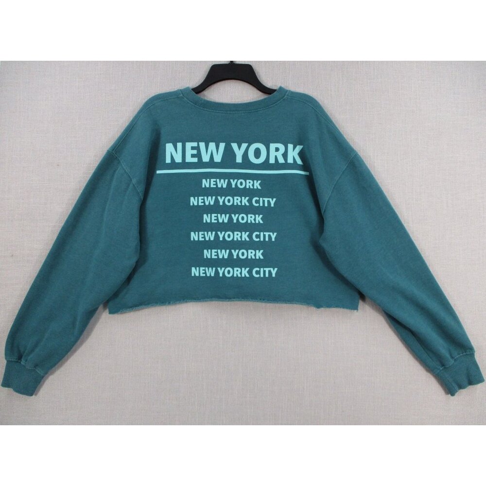 New York City Teal‎ Blue Crop Sweatshirt